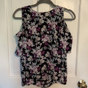 Floral cold shoulder top